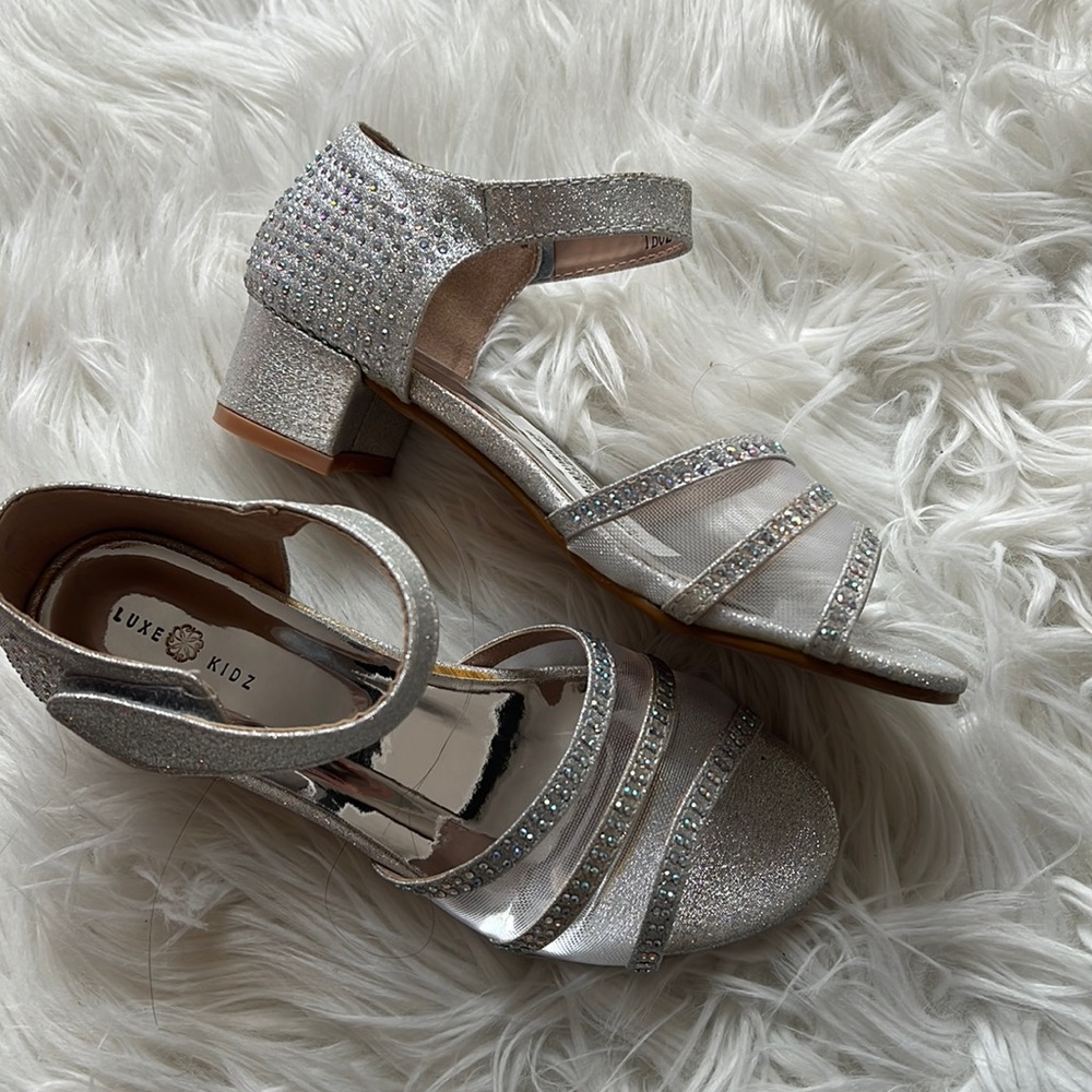 Girls Rhinestone Heel Sandals